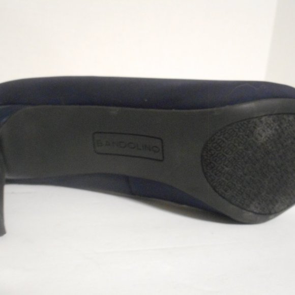 LADIES BANDLINO NAVY OPEN TOED HIGH HEEL SHOES-SZ. 7- 1/2M - Picture 8 of 8